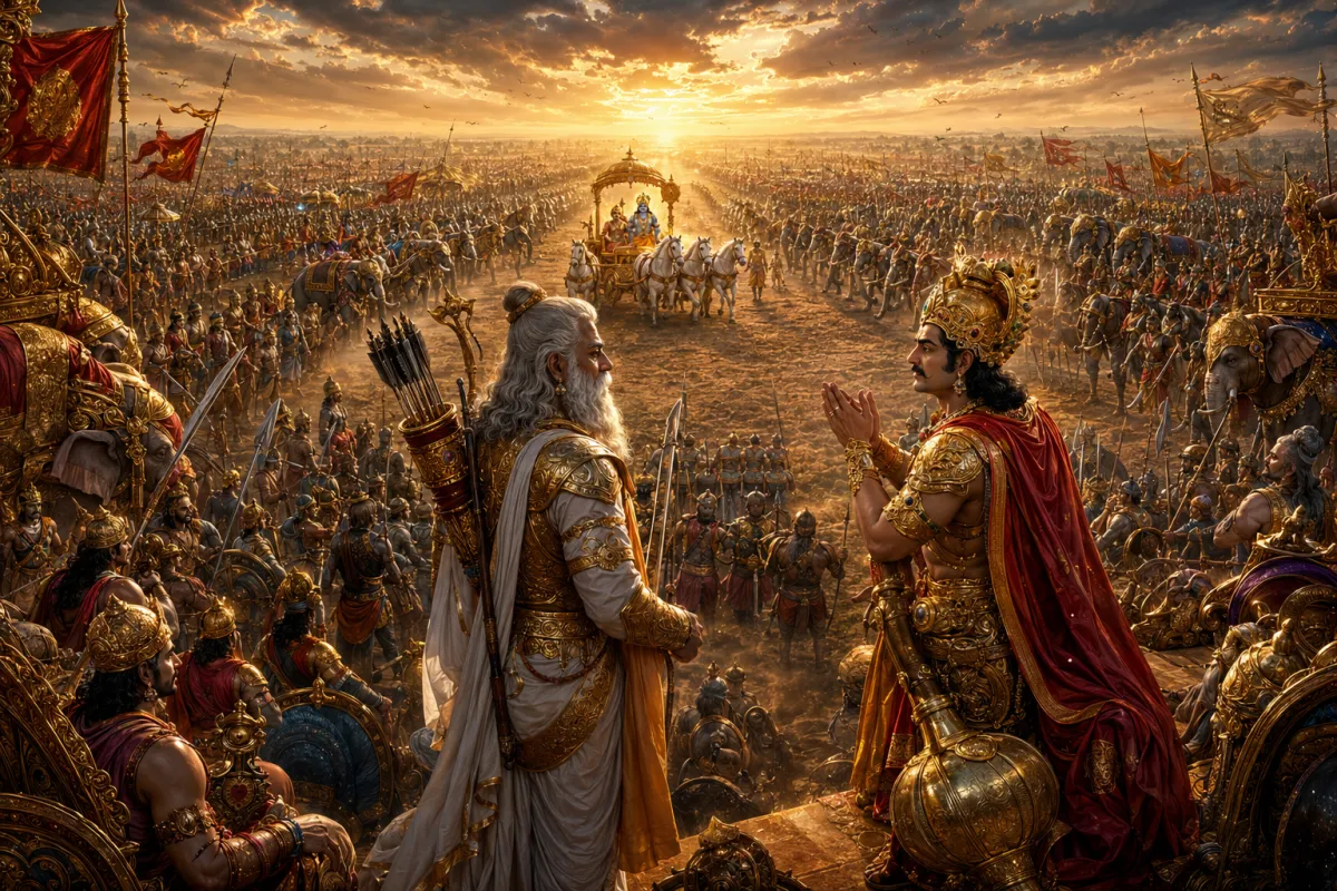 श्रीमद्भगवद्गीता अध्याय 1 श्लोक 2 | दुर्योधन का द्रोणाचार्य से संवाद | संपूर्ण अर्थ एवं व्याख्या